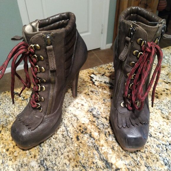 Boutique 9 Arael Platform Ankle Bootie Lace Up High Heels Women's Sz 5.5 - Picture 3 of 13